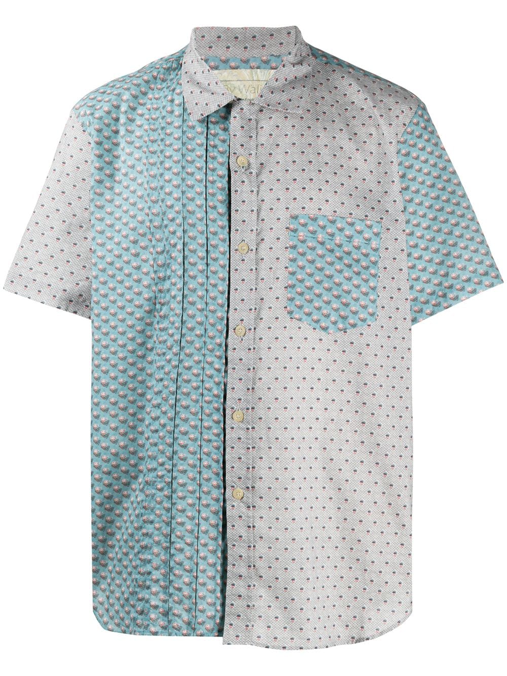 By Walid Carson panelled shirt - Blue von By Walid