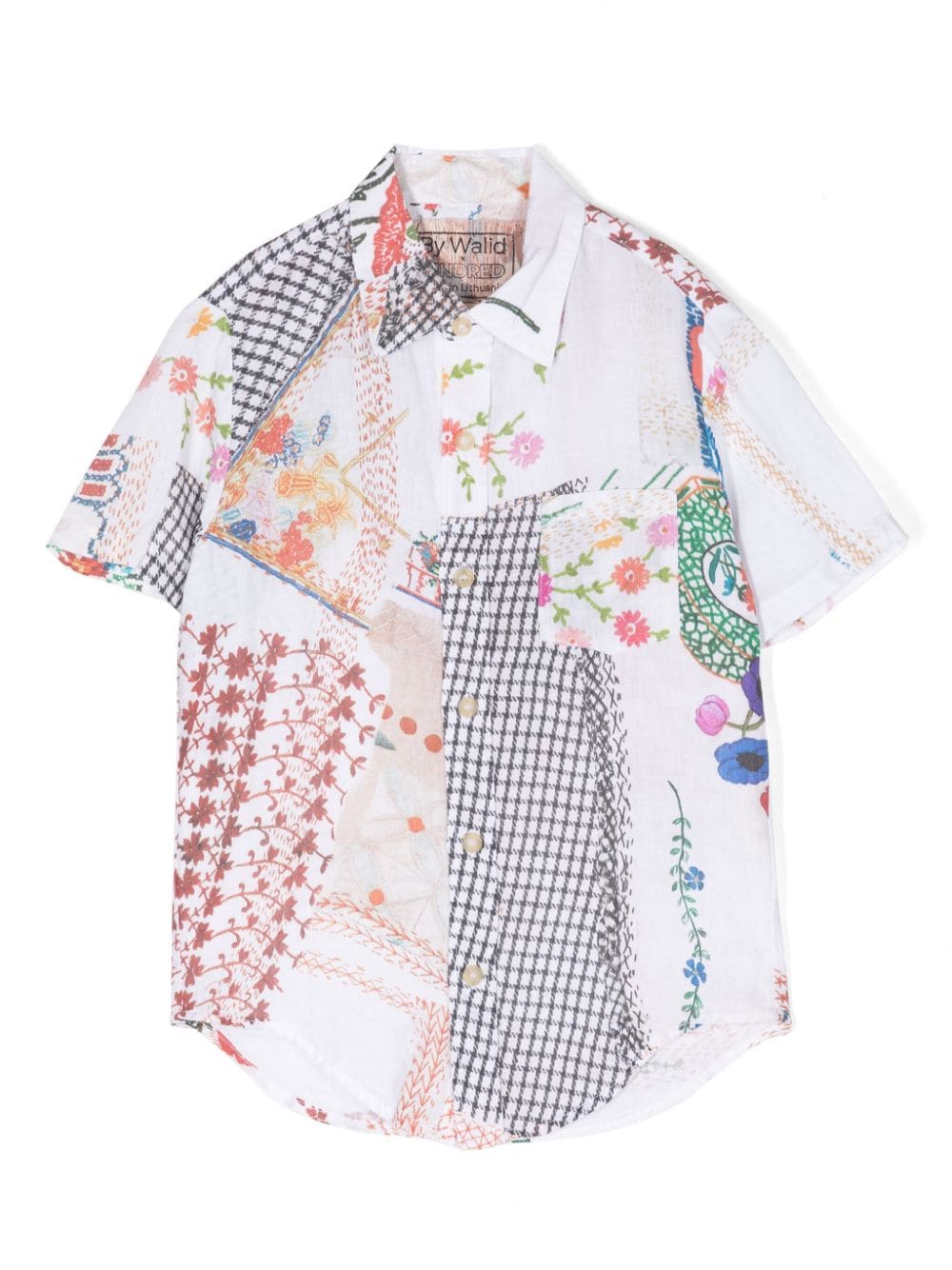 By Walid patchwork-print cotton shirt - Multicolour von By Walid