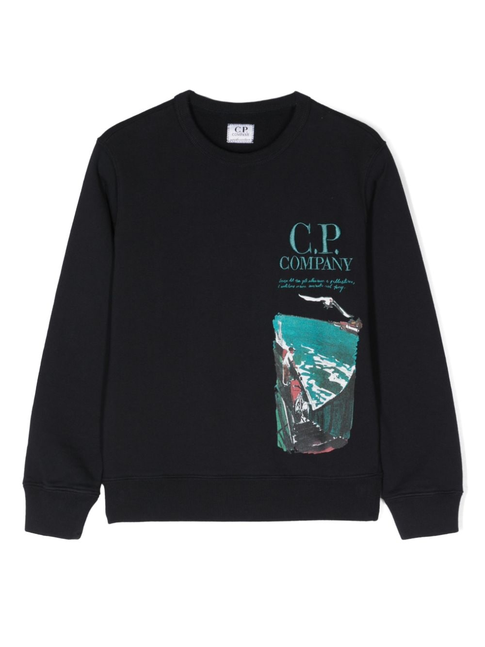 C.P. Company Kids graphic-print cotton sweatshirt - Blue von C.P. Company Kids