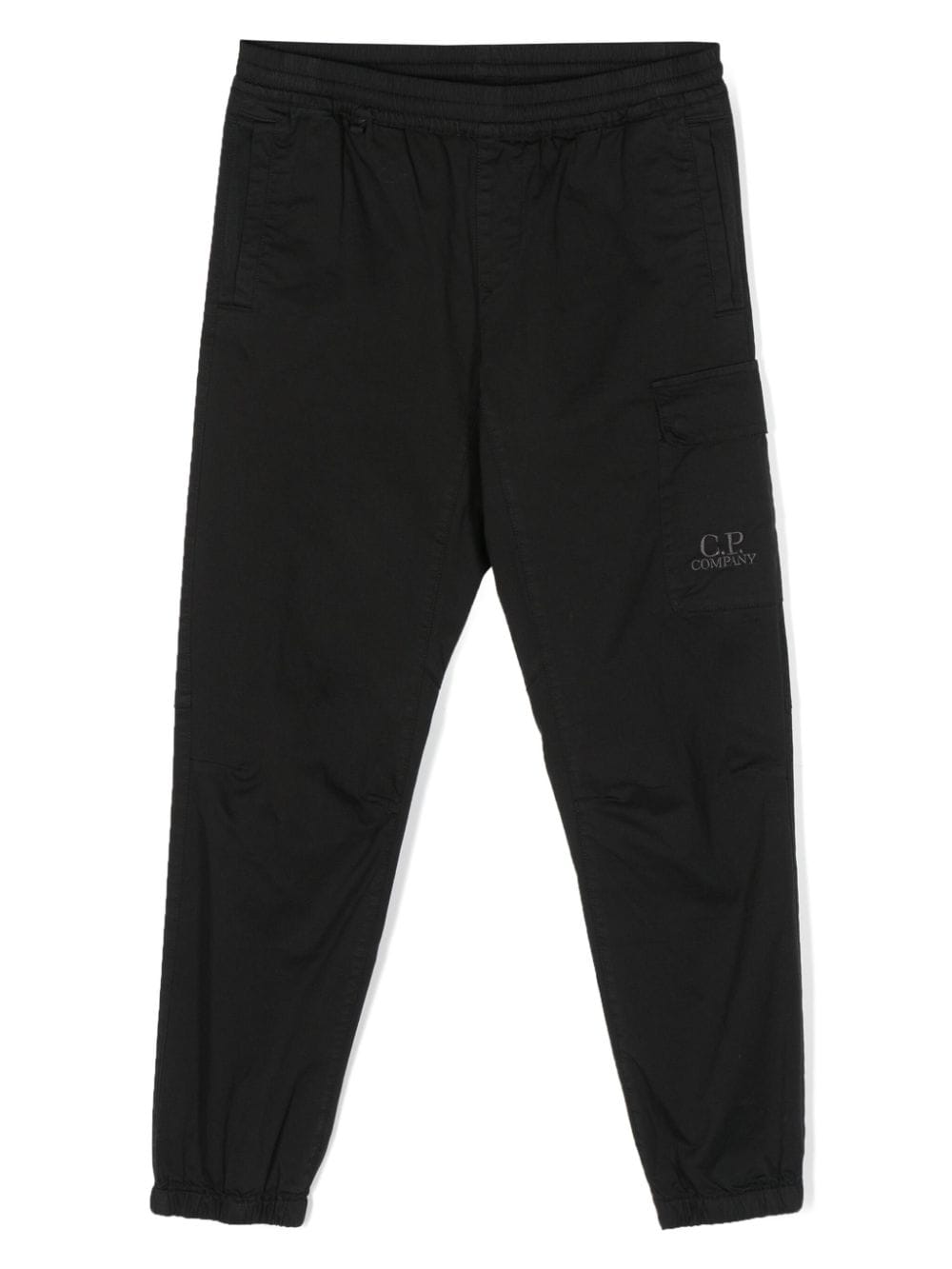 C.P. Company Kids logo-embroidered tapered trousers - Black von C.P. Company Kids