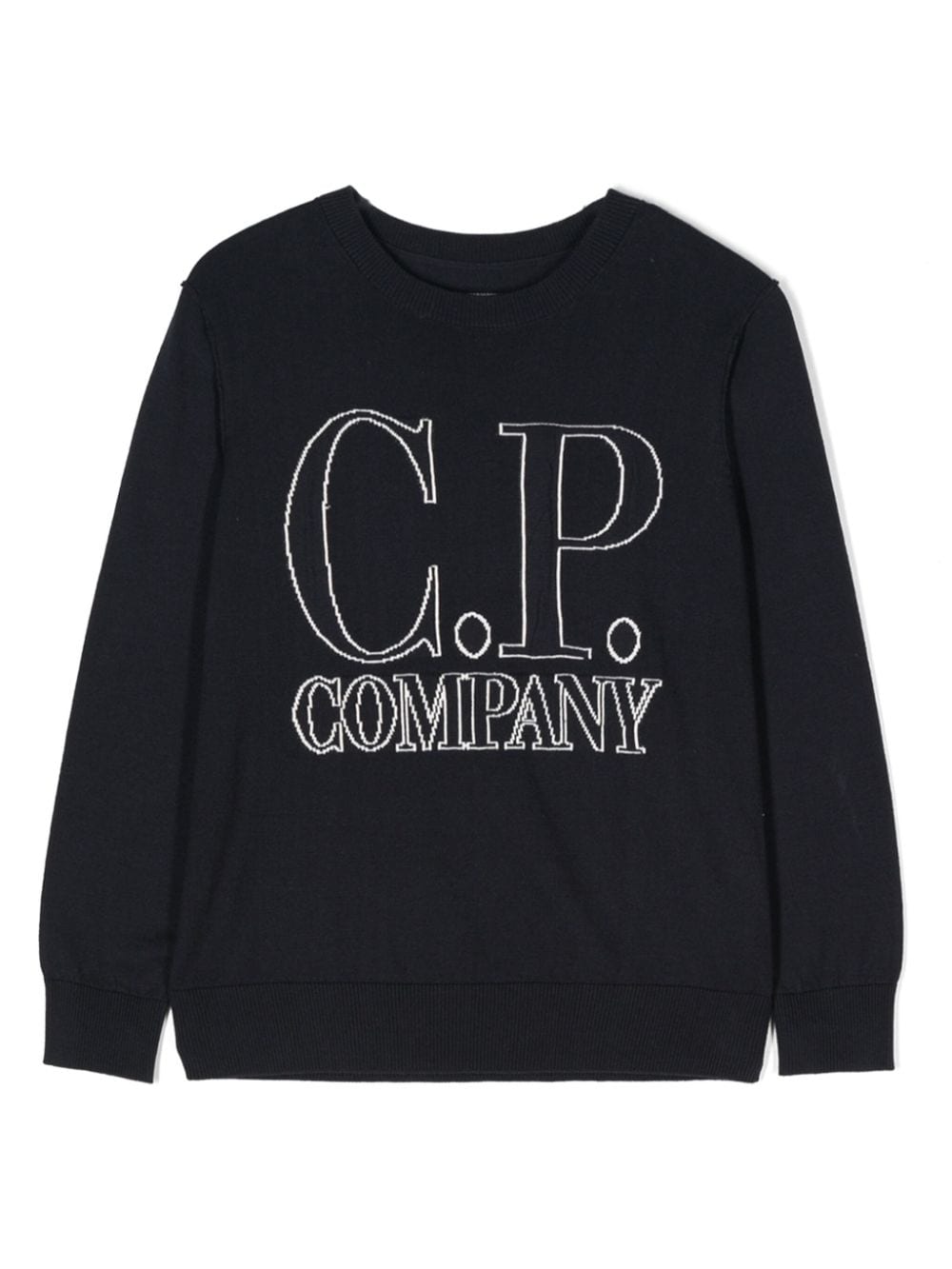 C.P. Company Kids logo-jacquard cotton jumper - Blue