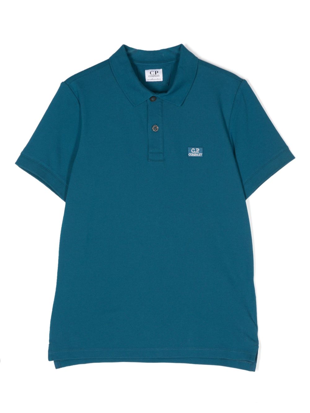 C.P. Company Kids logo-patch piqué polo shirt - Blue von C.P. Company Kids