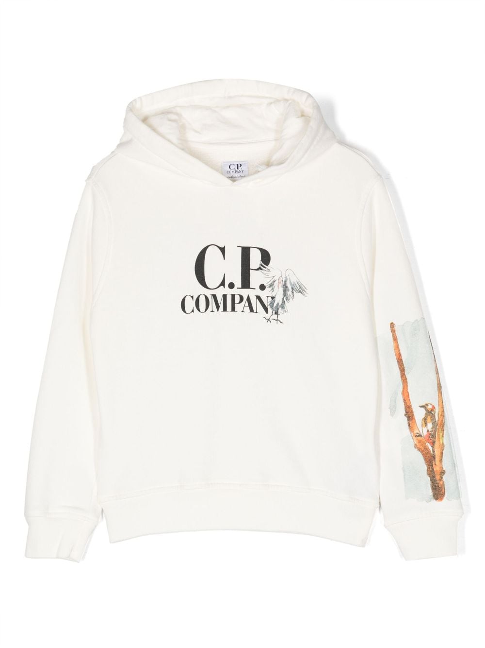 C.P. Company Kids logo-print cotton hoodie - White von C.P. Company Kids