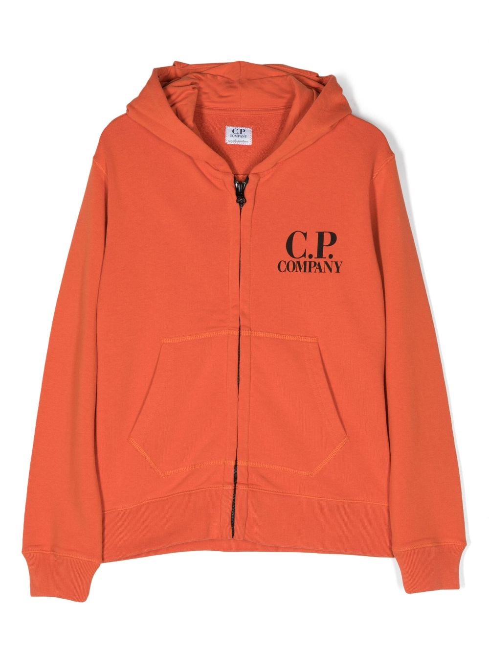 C.P. Company Kids logo-print zip-up hoodie - Orange von C.P. Company Kids