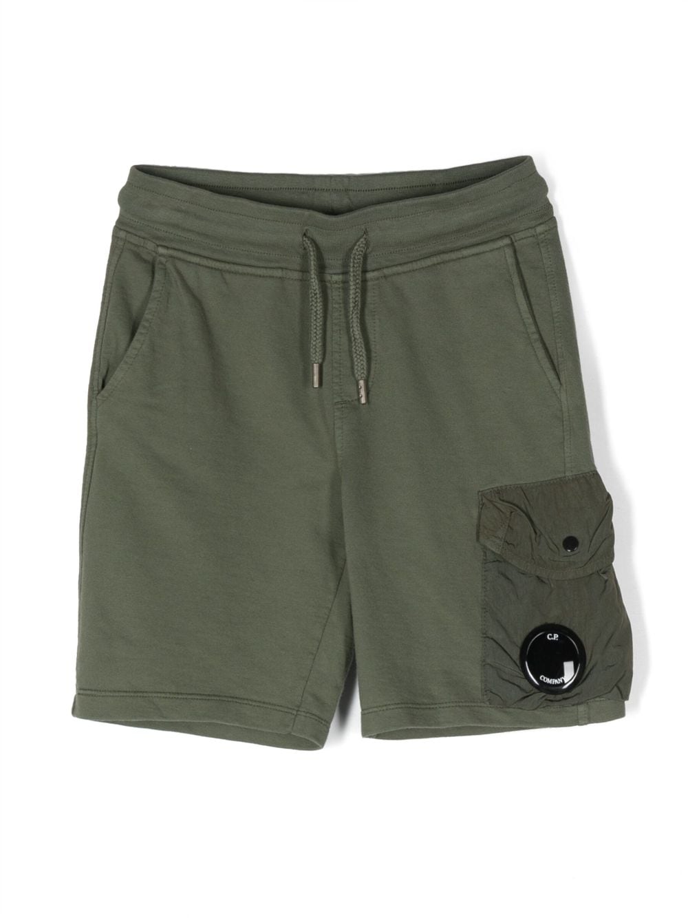 C.P. Company Kids side logo-plaque cargo shorts - Green von C.P. Company Kids