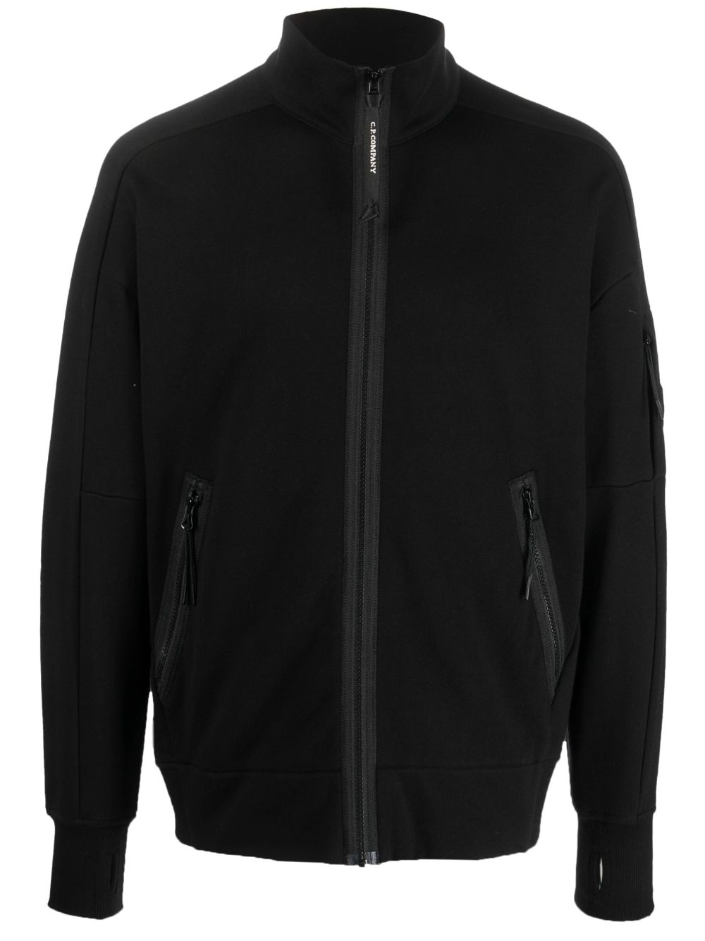 C.P. Company Diagonal Raised fleece cardigan - Black von C.P. Company