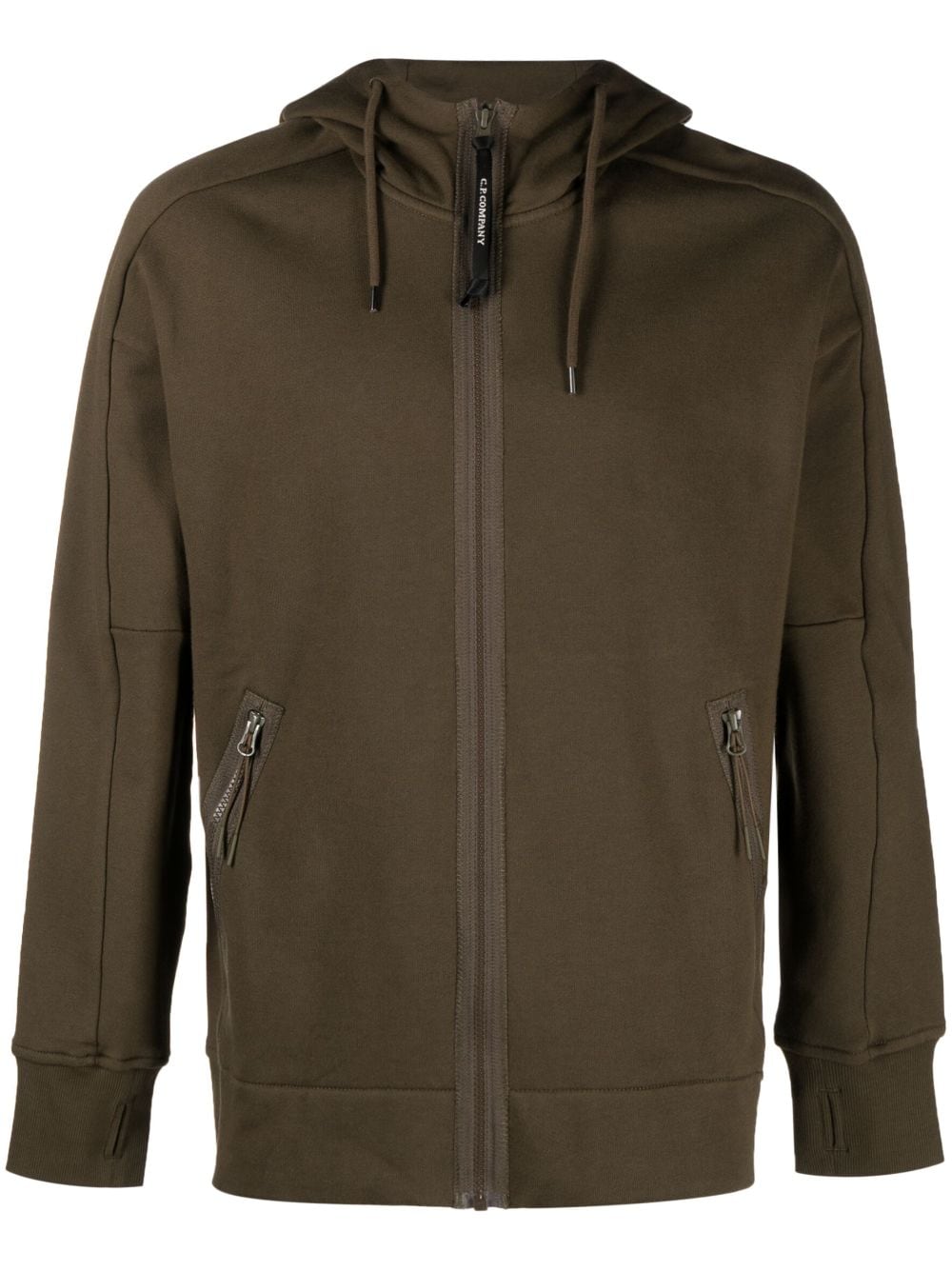 C.P. Company Goggle-detail zip-up hoodie - Green von C.P. Company