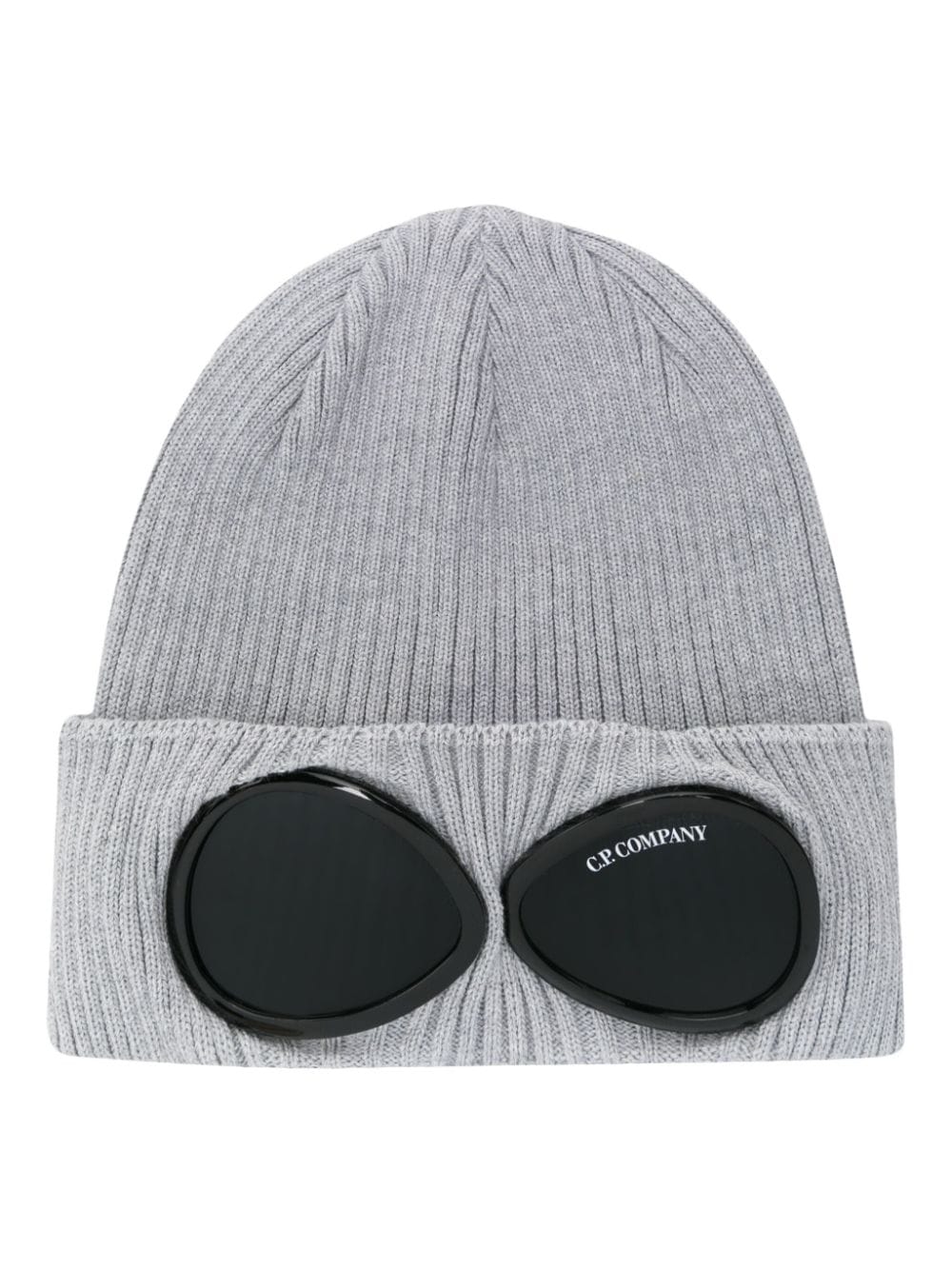 C.P. Company Goggles-detail ribbed beanie - Grey von C.P. Company