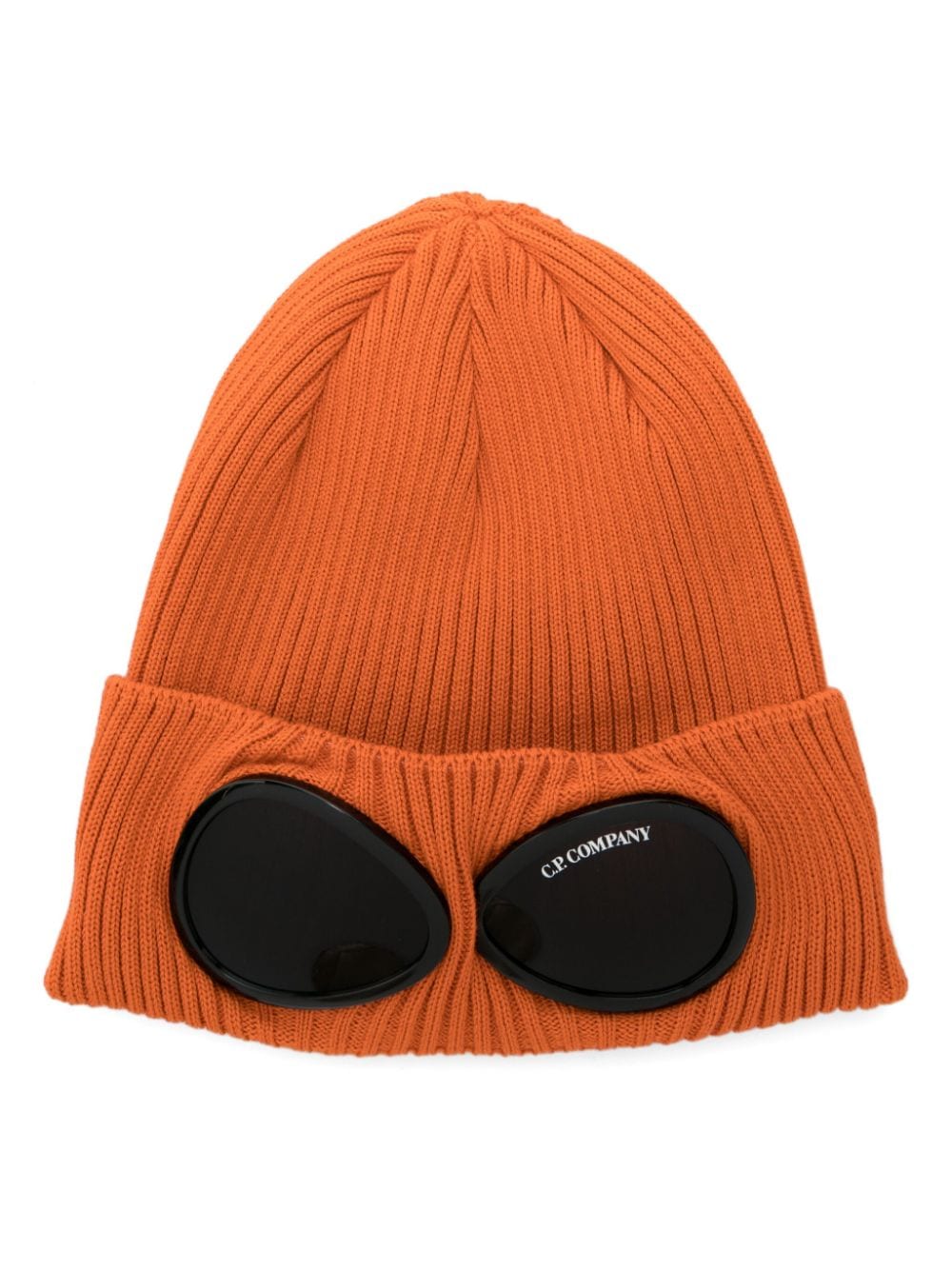 C.P. Company Goggles-detail ribbed beanie - Orange von C.P. Company