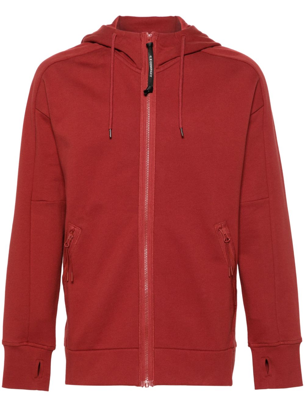 C.P. Company Goggles-detailed zip-up hoodie - Red von C.P. Company