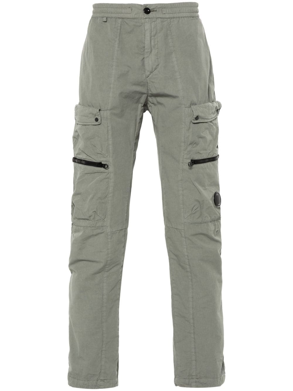 C.P. Company Lens-appliqué tapered trousers - Green von C.P. Company