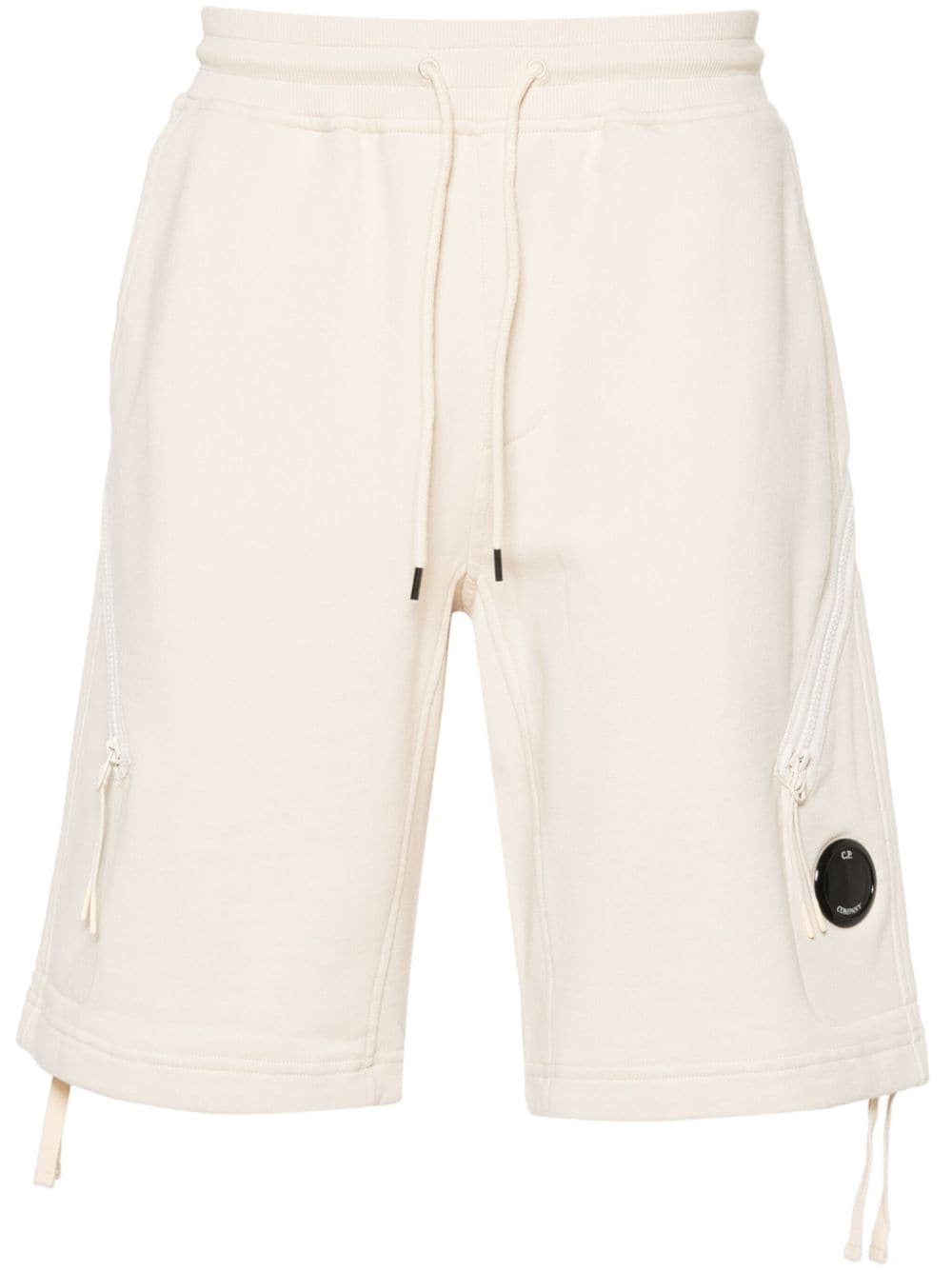 C.P. Company Lens-detail cotton shorts - Neutrals von C.P. Company