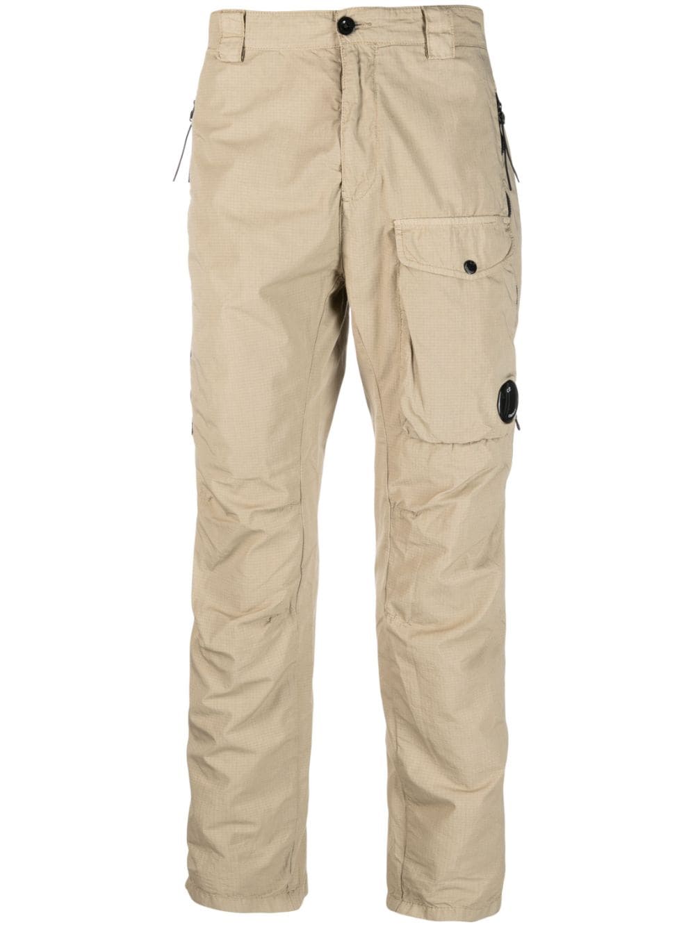 C.P. Company Lens-detail cotton tapered trousers - Neutrals von C.P. Company