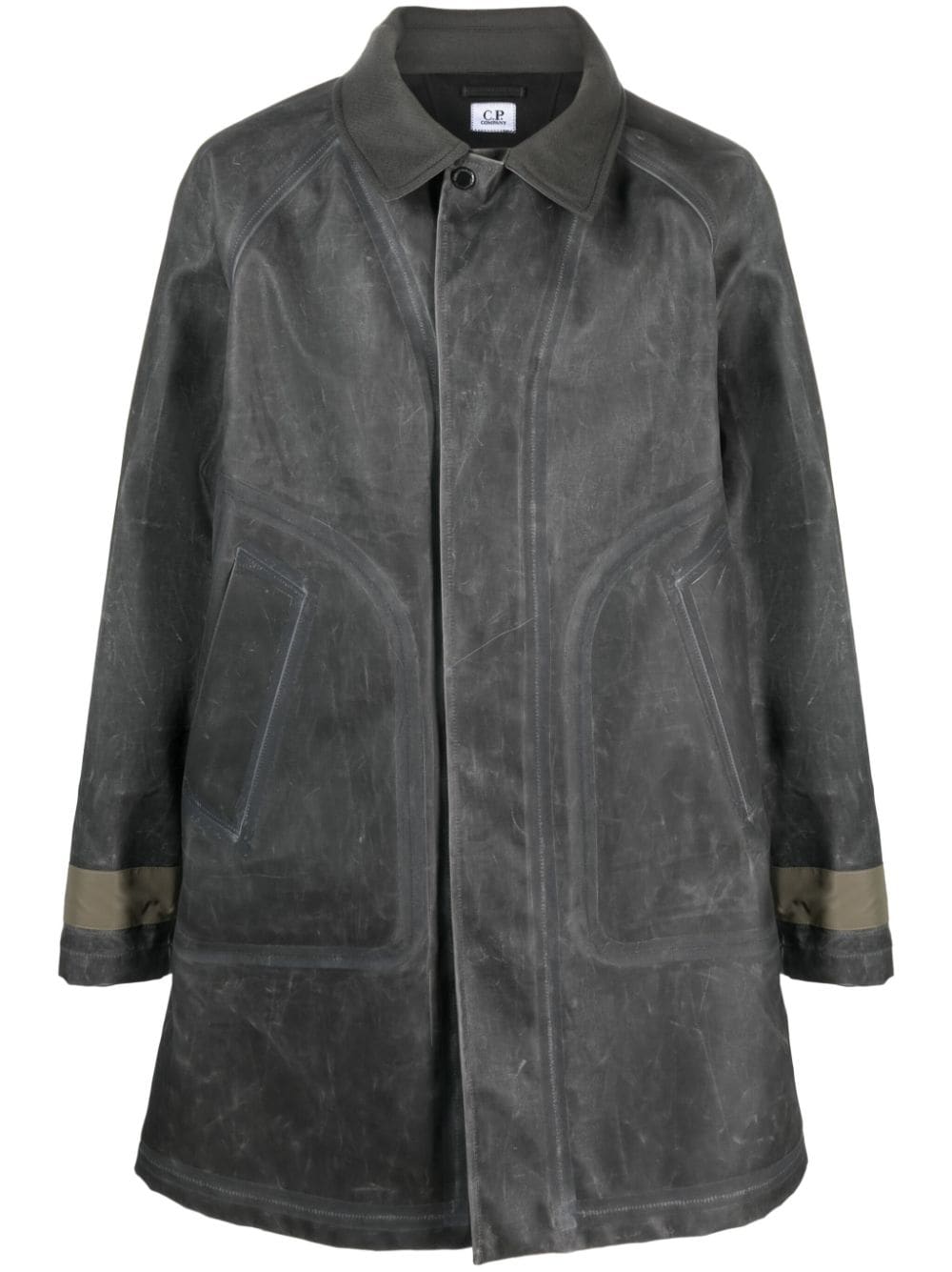 C.P. Company Lens-detail distressed-effect coat - Grey von C.P. Company