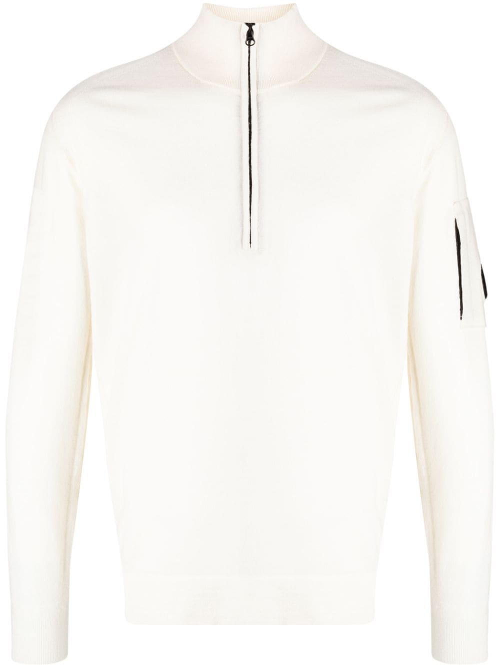 C.P. Company Lens-detail half-zip jumper - White von C.P. Company