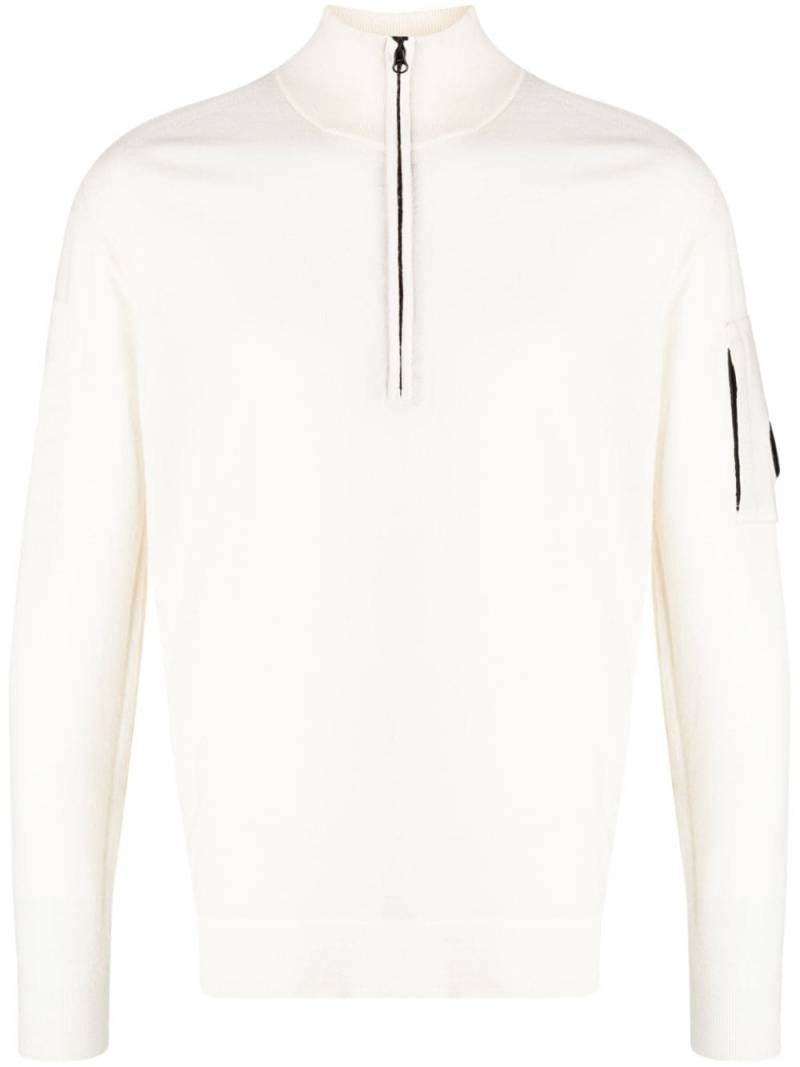 C.P. Company Lens-detail half-zip jumper - White von C.P. Company