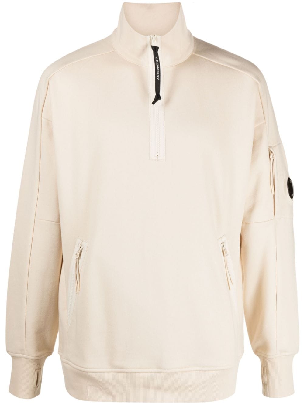 C.P. Company Lens-detail half-zip sweatshirt - Neutrals von C.P. Company