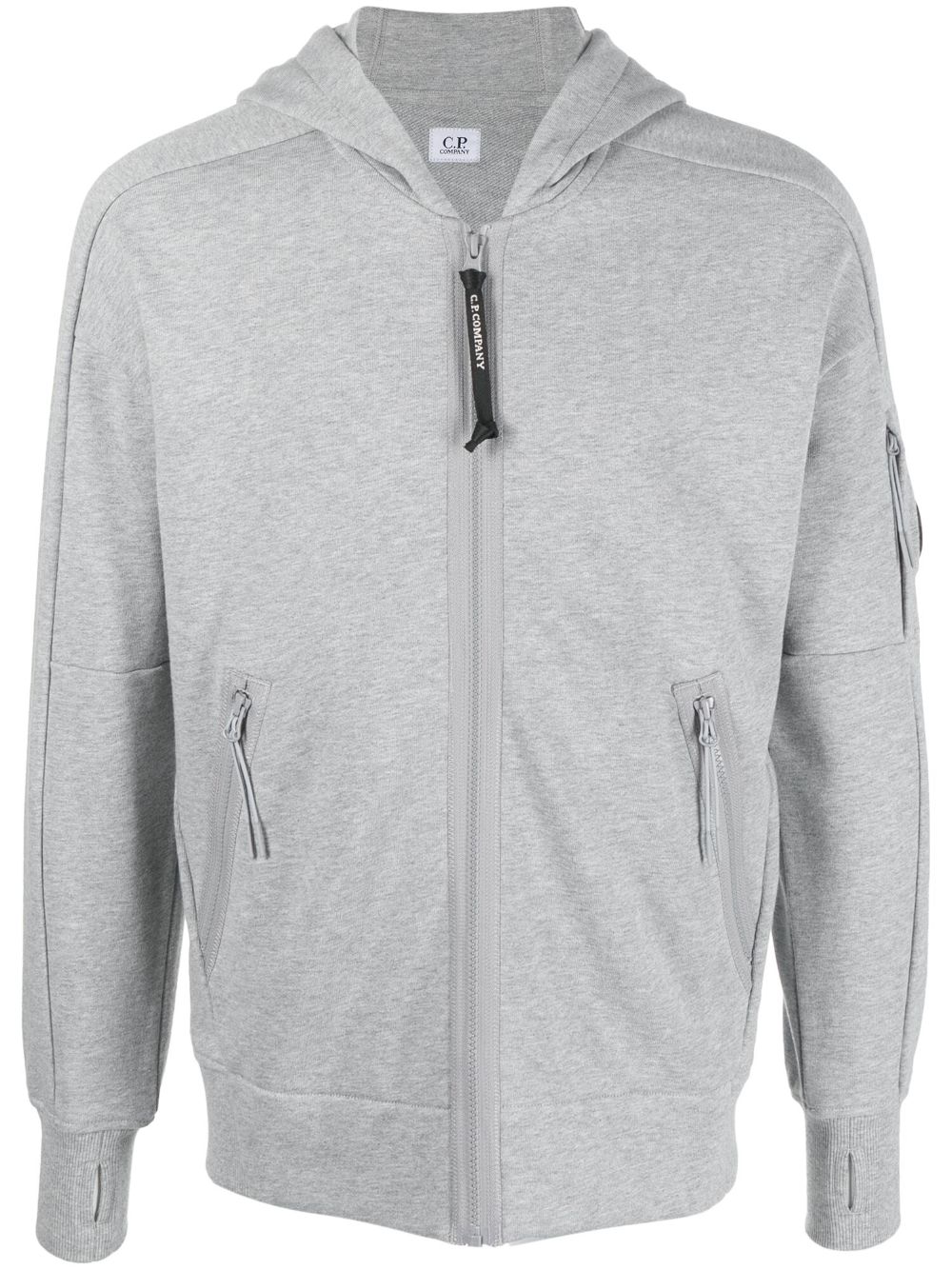 C.P. Company Lens-detail jersey zip-up hoodie - Grey von C.P. Company