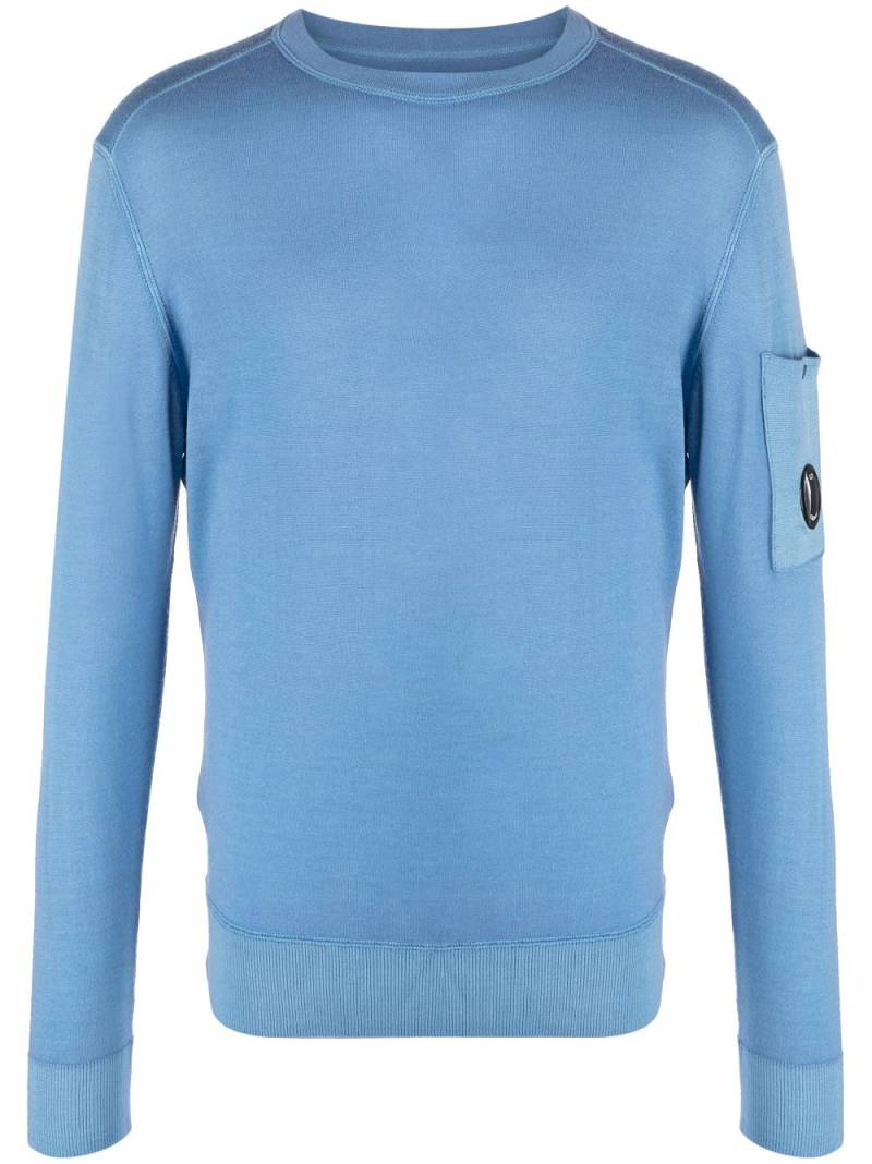 C.P. Company Lens-detail long-sleeve wool sweatshirt - Blue von C.P. Company