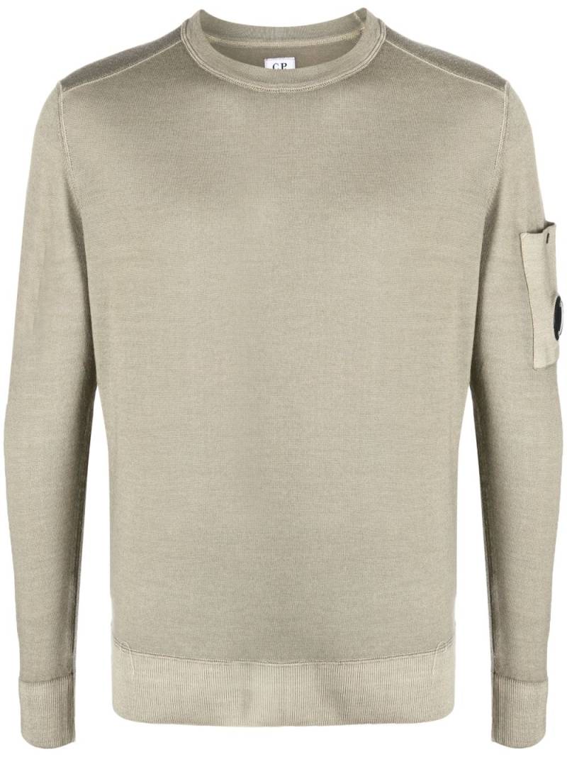 C.P. Company Lens-detail long-sleeve wool sweatshirt - Green von C.P. Company