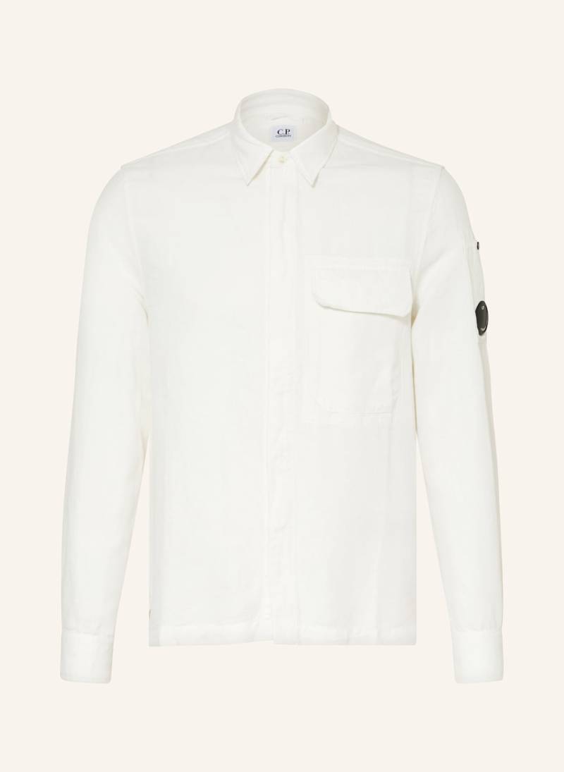C.P. Company Overjacket Lens Mit Leinen weiss von C.P. Company