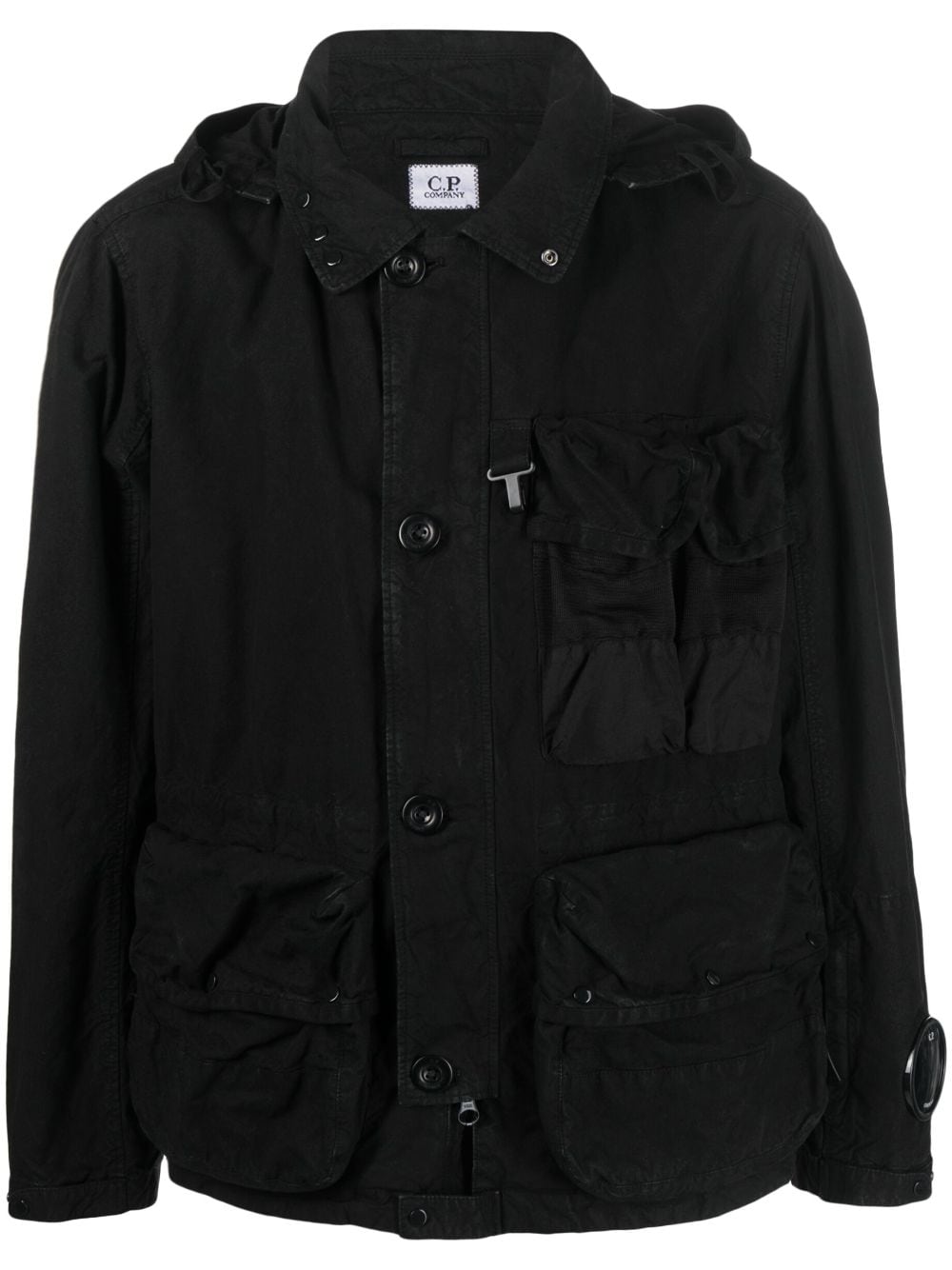 C.P. Company cargo-pocket cotton hooded jacket - Black von C.P. Company