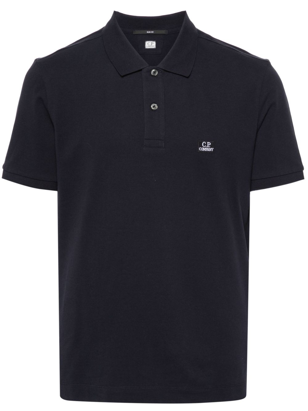 C.P. Company embroidered-logo cotton polo shirt - Blue von C.P. Company