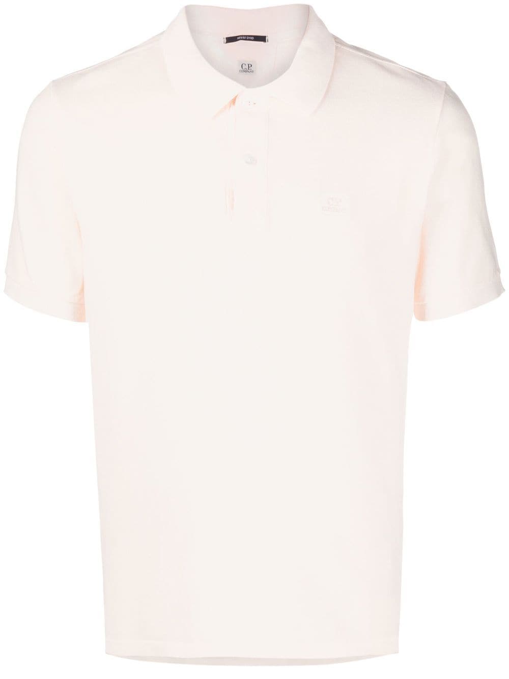 C.P. Company embroidered logo cotton polo shirt - Neutrals von C.P. Company