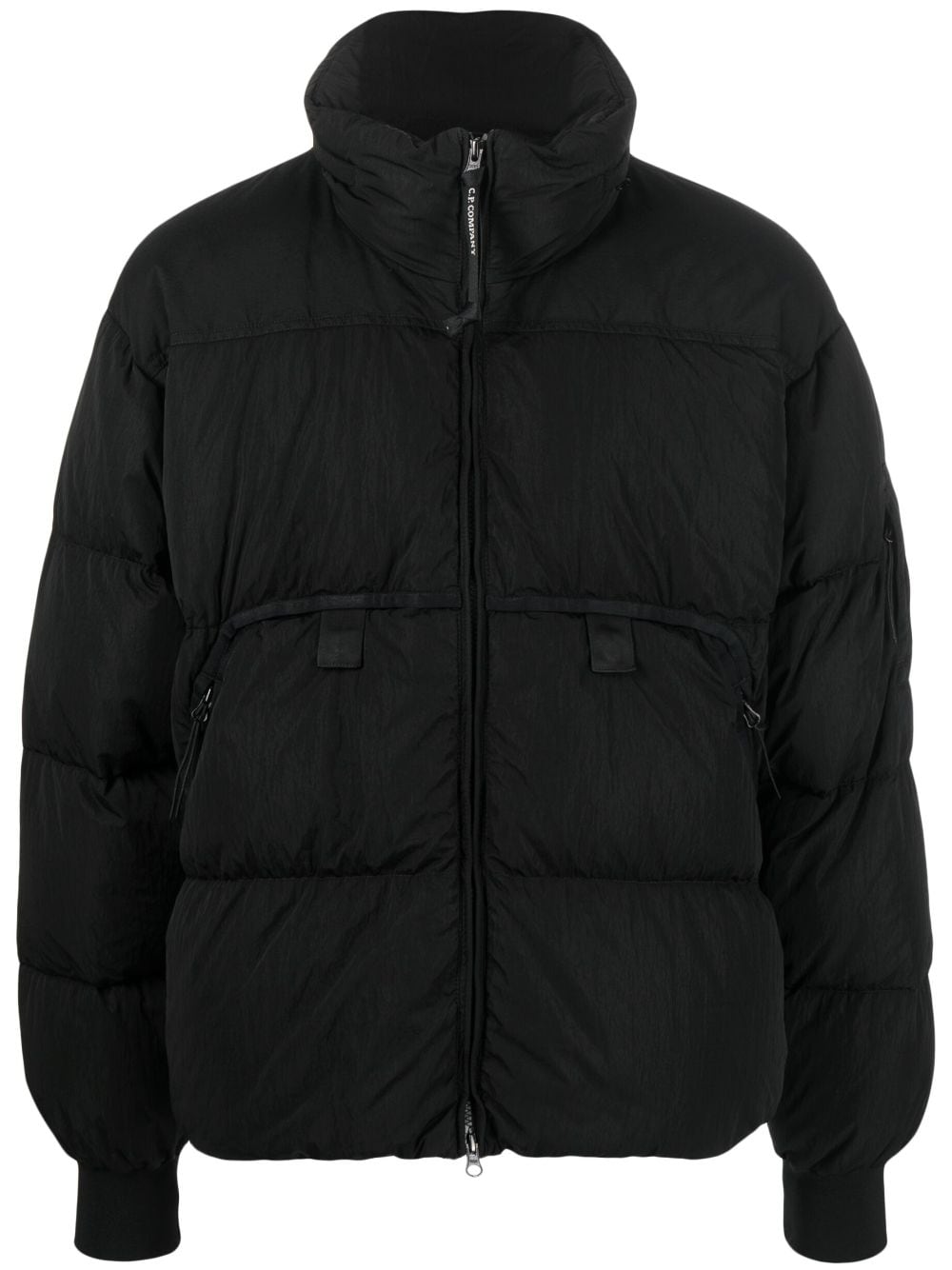 C.P. Company funnel-neck quilted jacket - Black von C.P. Company