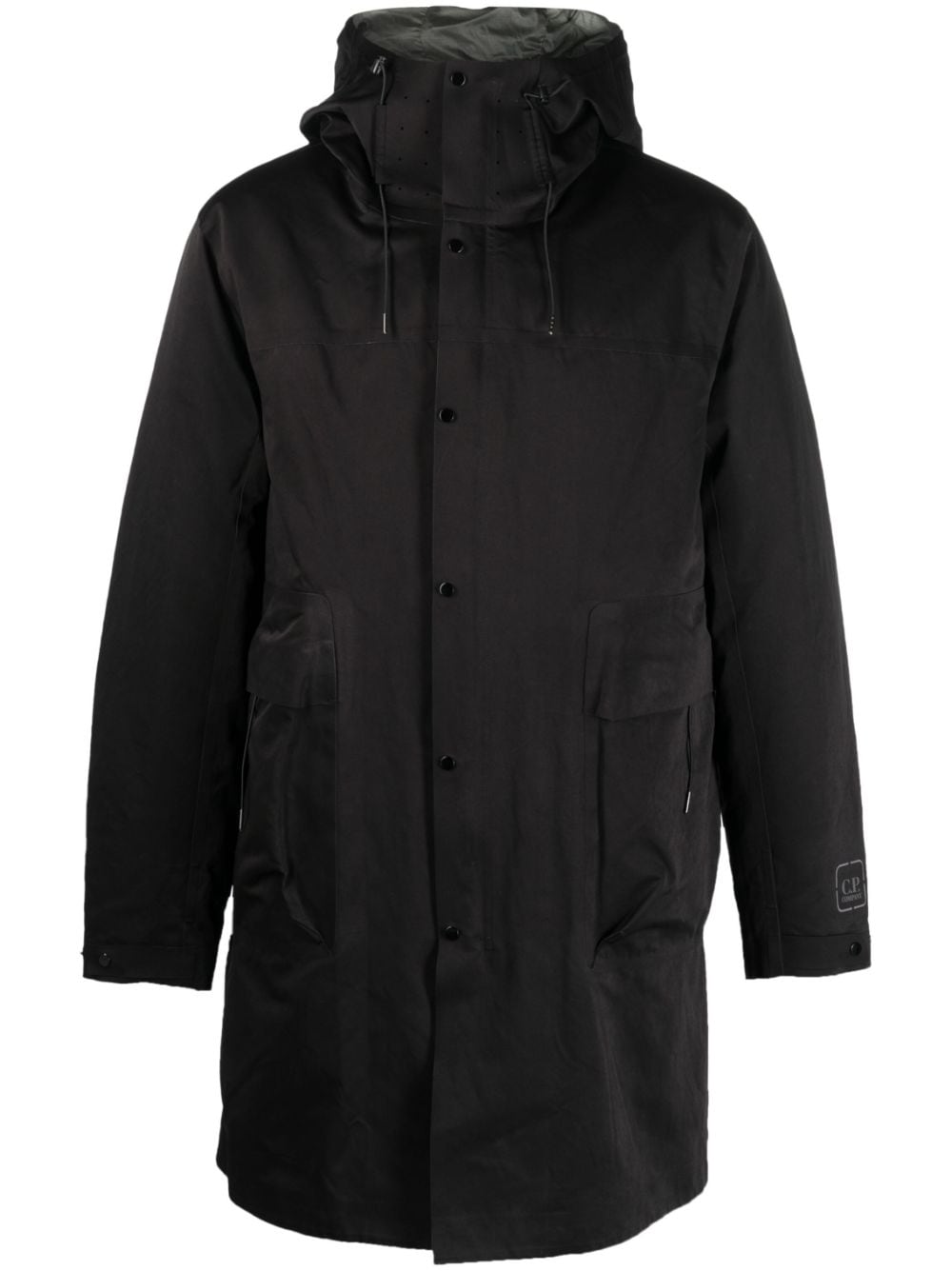 C.P. Company layered hooded down-feather jacket - Black von C.P. Company
