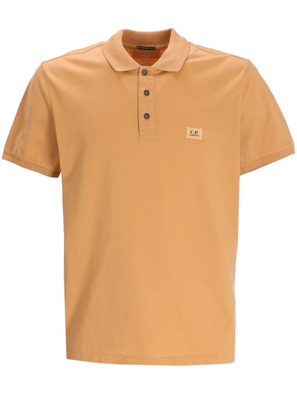 C.P. Company logo-appliqué cotton polo shirt - Orange von C.P. Company