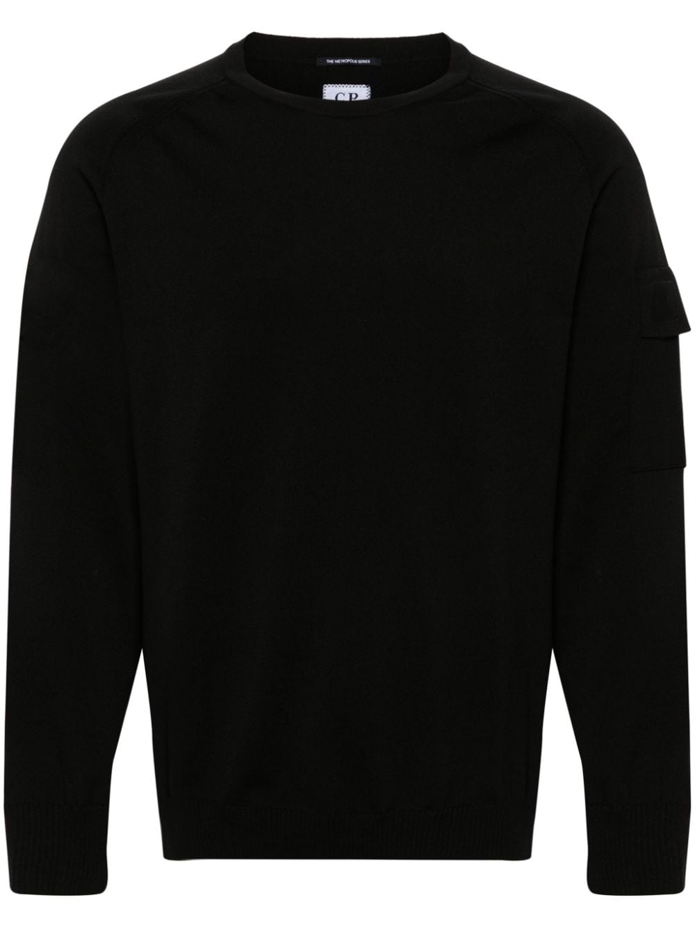 C.P. Company logo-appliqué fine-knit jumper - Black von C.P. Company