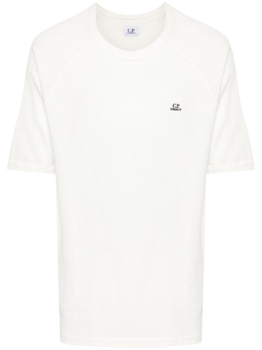 C.P. Company logo-embroidered cotton T-shirt - White von C.P. Company