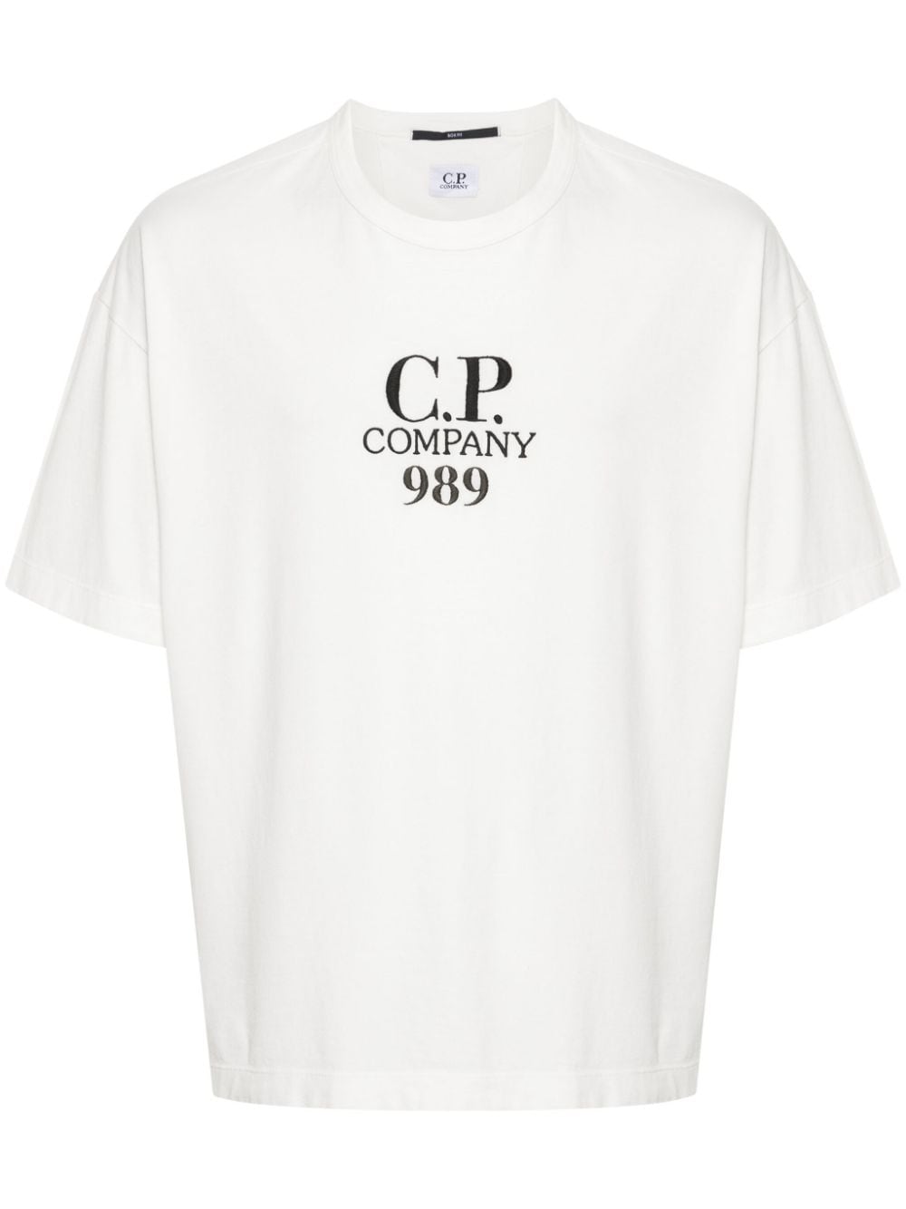 C.P. Company logo-embroidered cotton T-shirt - White von C.P. Company