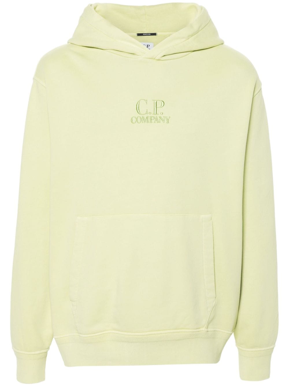 C.P. Company logo-embroidered cotton hoodie - Green von C.P. Company