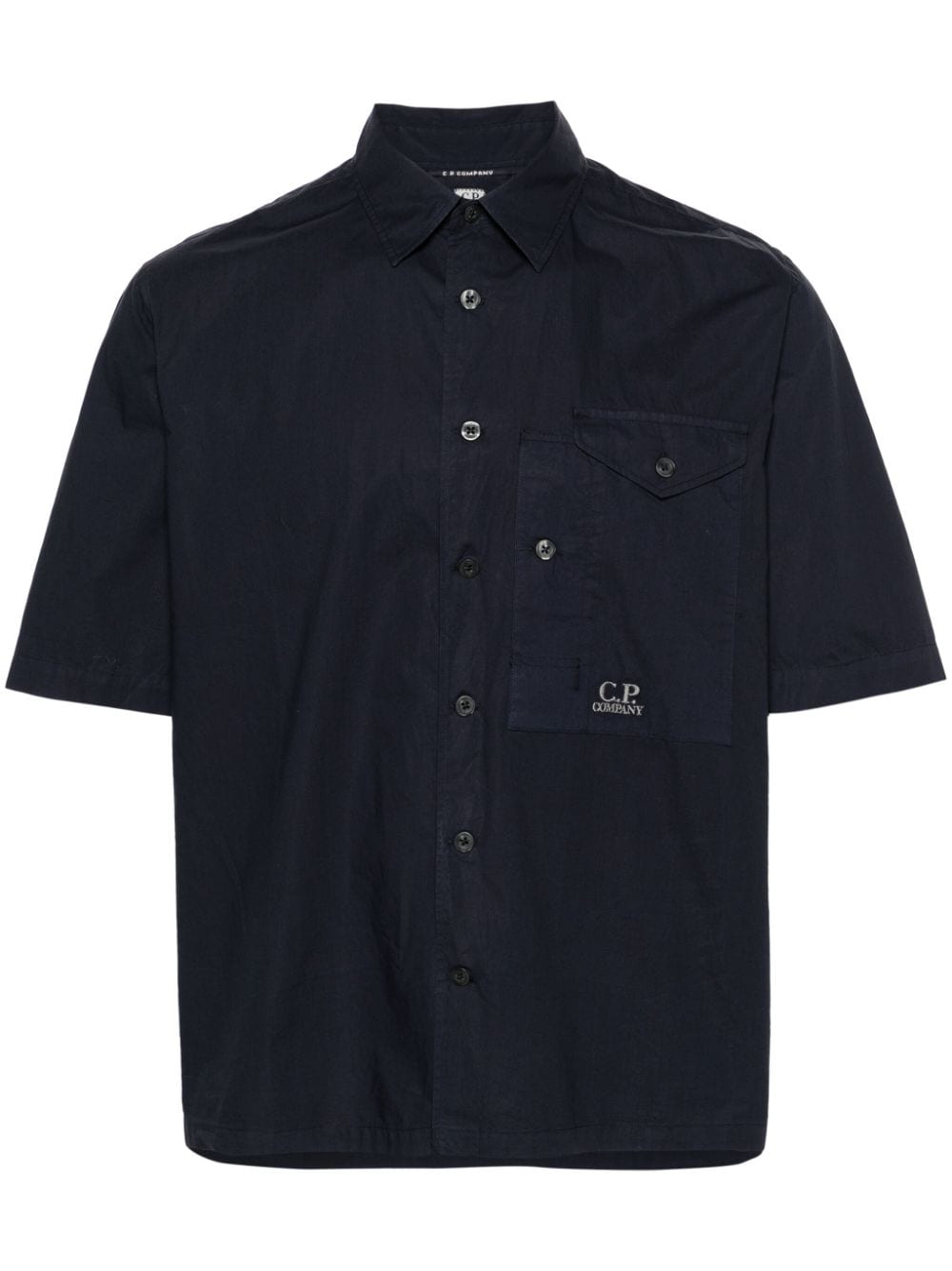 C.P. Company logo-embroidered cotton shirt - Blue von C.P. Company