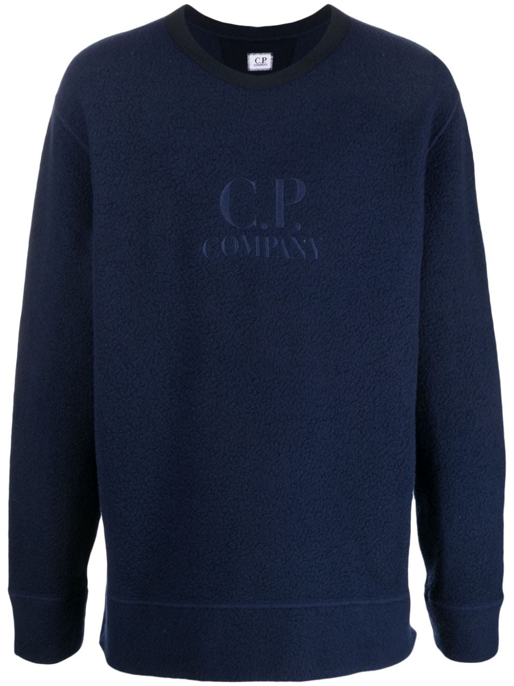 C.P. Company logo-embroidered fleece sweatshirt - Blue von C.P. Company