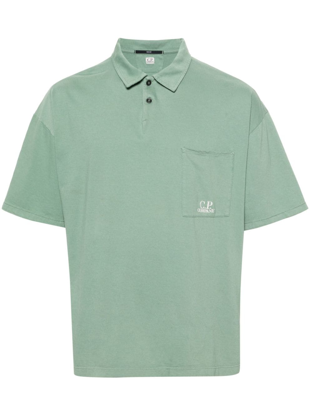 C.P. Company logo-embroidered jersey polo shirt - Green von C.P. Company