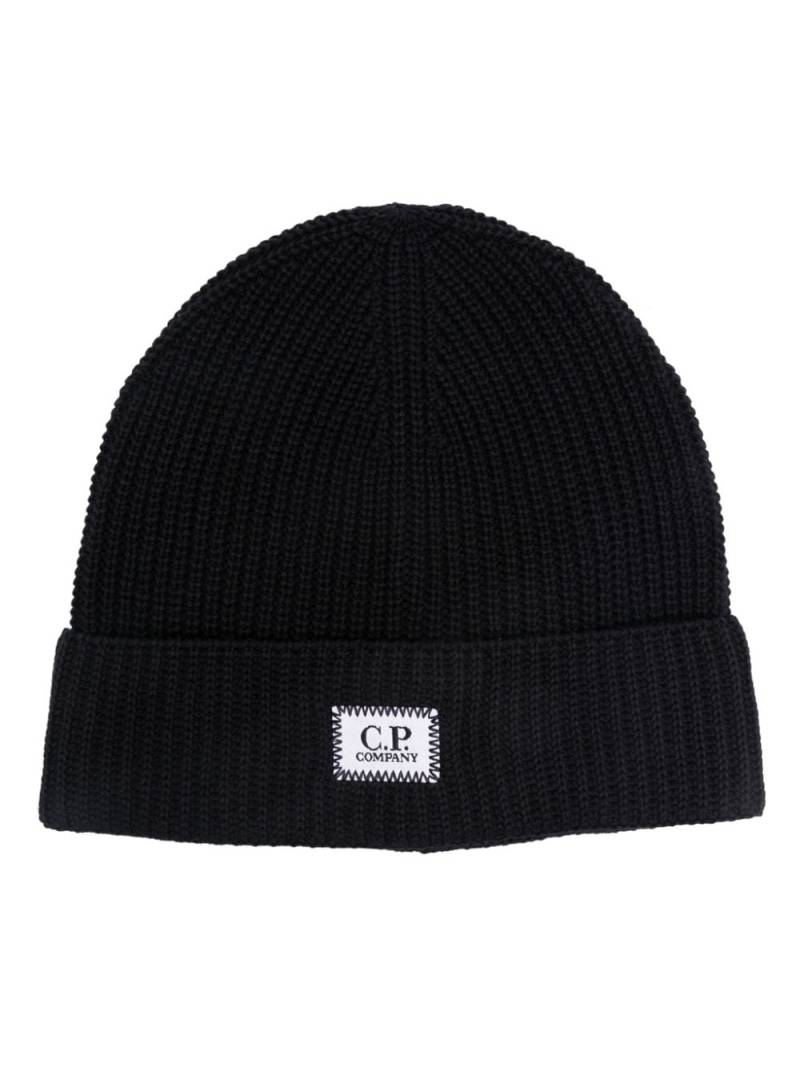 C.P. Company logo-patch beanie - Blue von C.P. Company