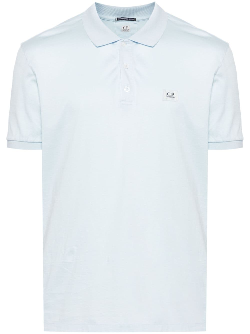 C.P. Company logo-patch jersey polo shirt - Blue von C.P. Company