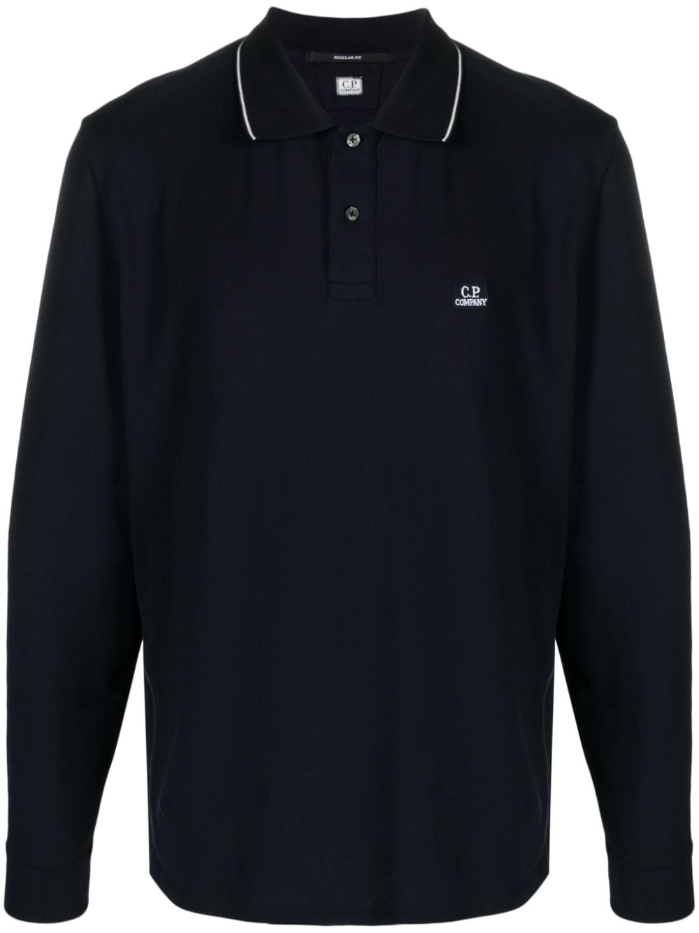 C.P. Company logo-patch long-sleeve polo shirt - Blue von C.P. Company