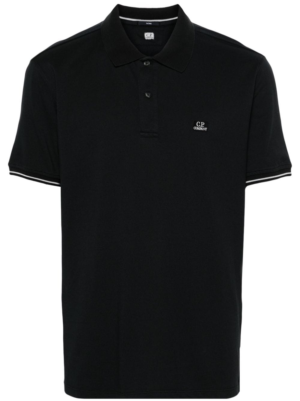 C.P. Company logo-patch piqué polo shirt - Black von C.P. Company