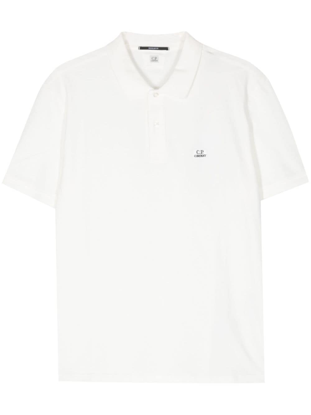 C.P. Company logo-patch piqué polo shirt - White von C.P. Company