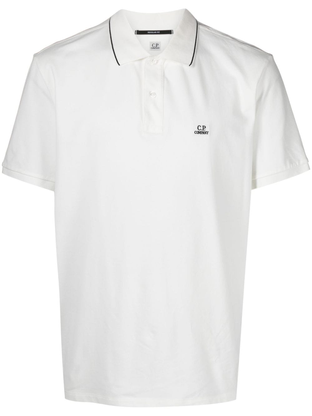 C.P. Company logo-patch piqué polo shirt - White von C.P. Company