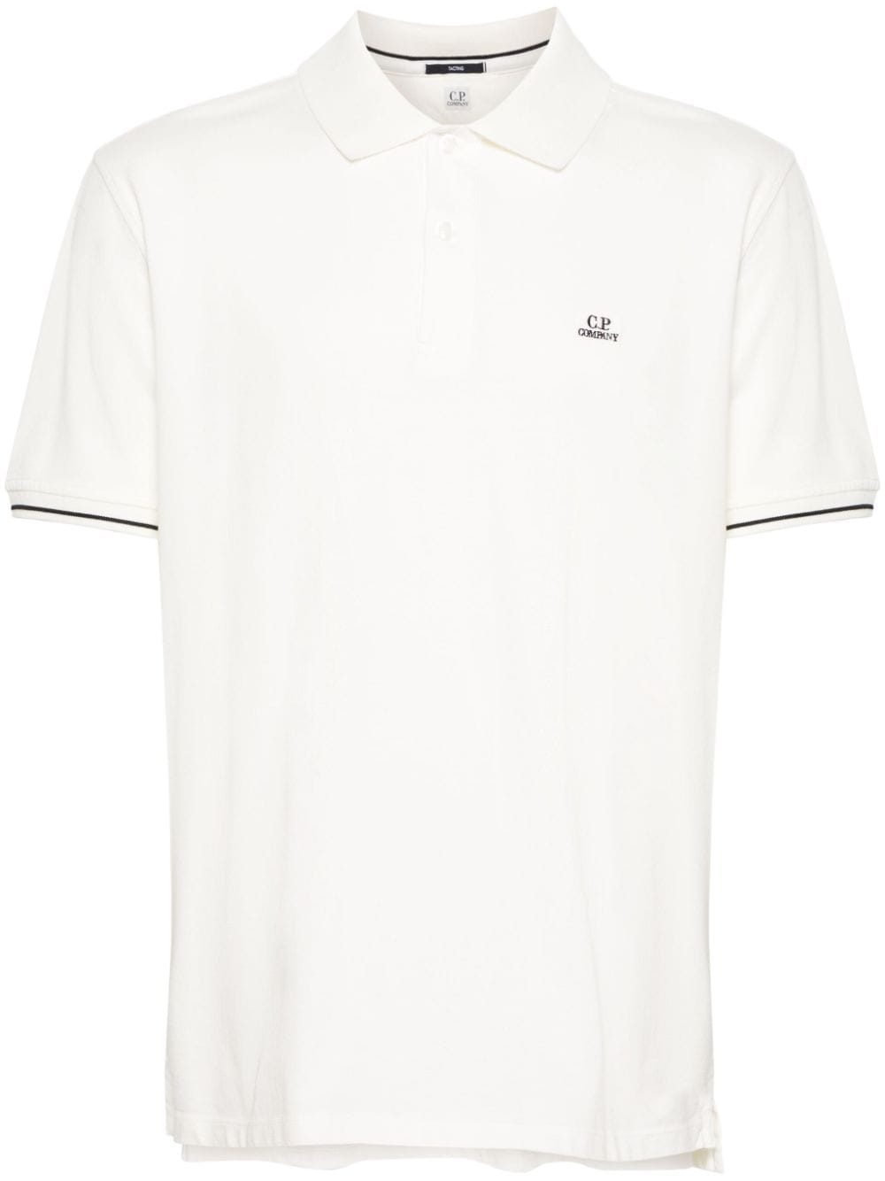 C.P. Company logo-patch piqué polo shirt - White von C.P. Company