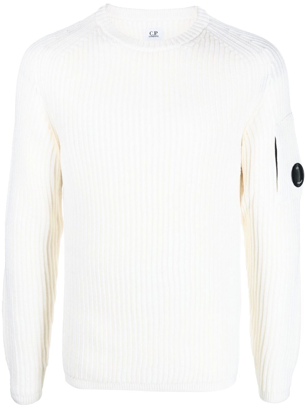 C.P. Company logo-patch ribbed jumper - White von C.P. Company