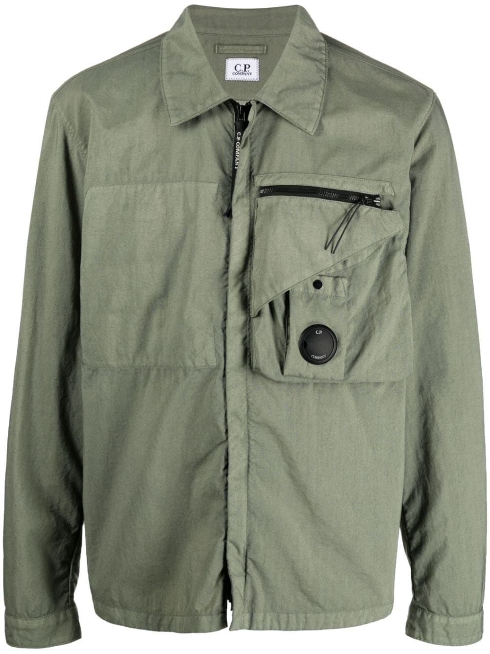 C.P. Company logo-patch shirt jacket - Green von C.P. Company