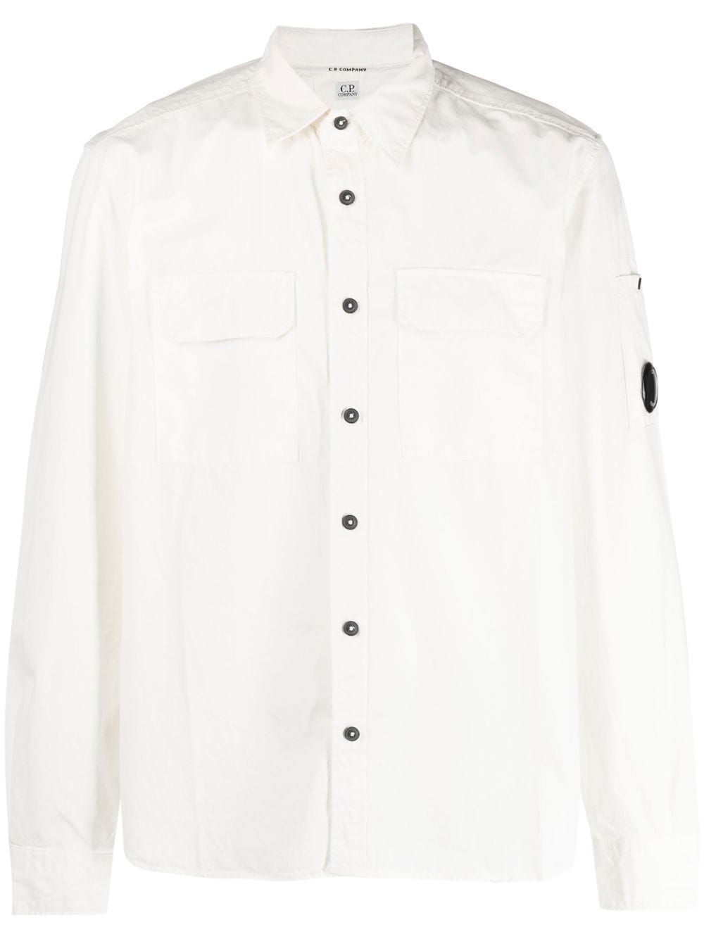C.P. Company logo-patch sleeve detail shirt - White von C.P. Company