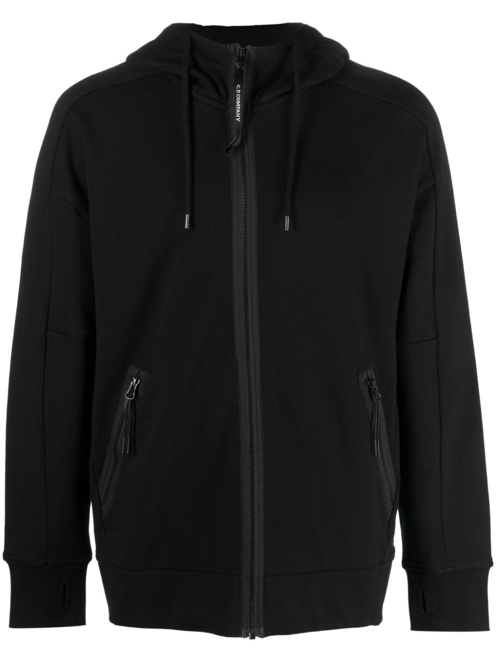 C.P. Company logo-print cotton hoodie - Black von C.P. Company