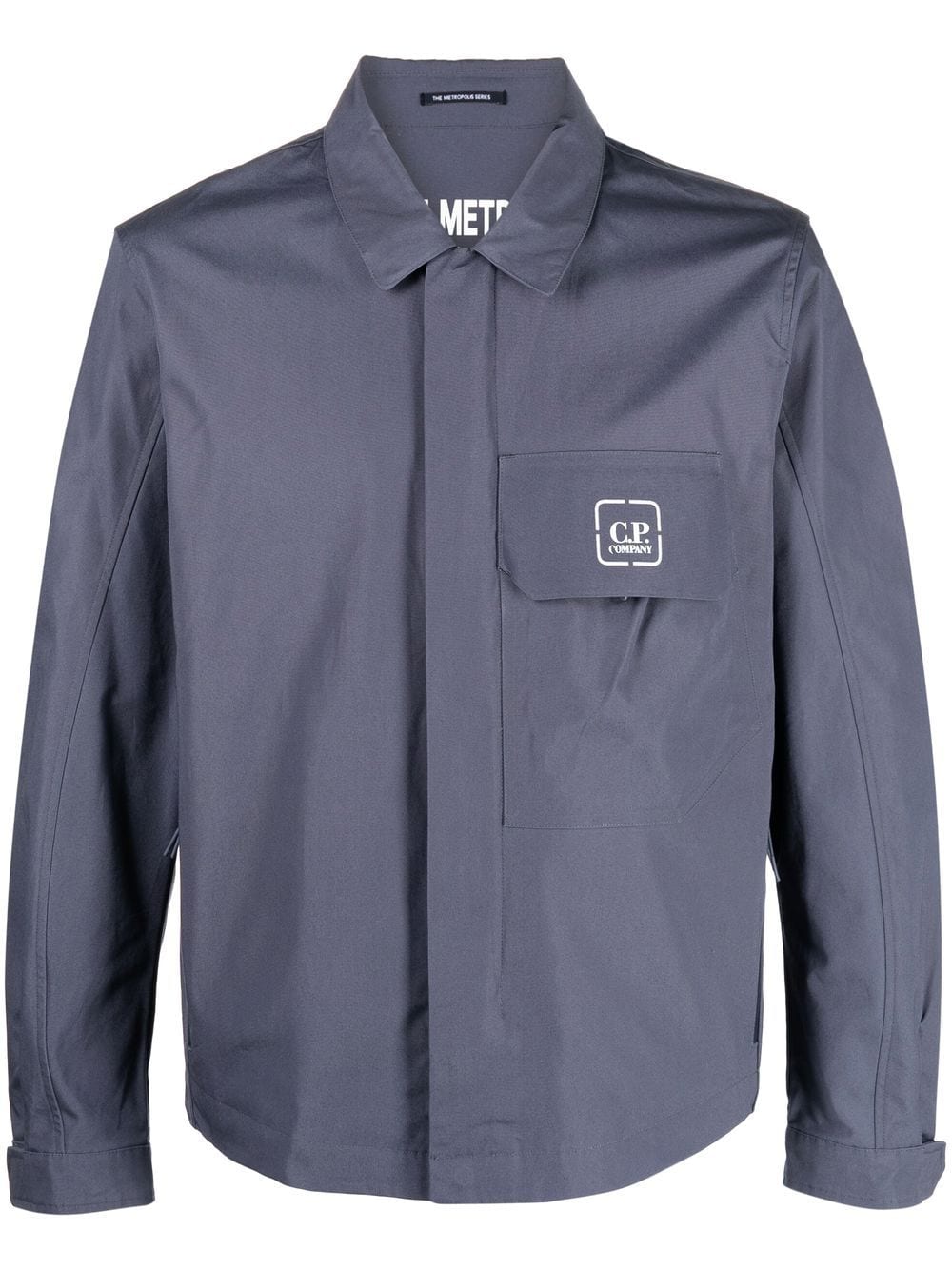 C.P. Company logo-print cotton shirt jacket - Blue von C.P. Company